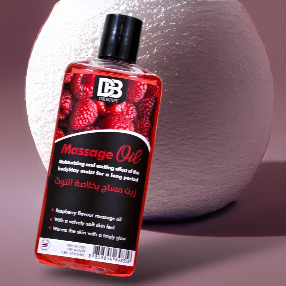 DR BODY Massage Oil - Moisturizing & Exciting Raspberry Flavour - AsrarHawa