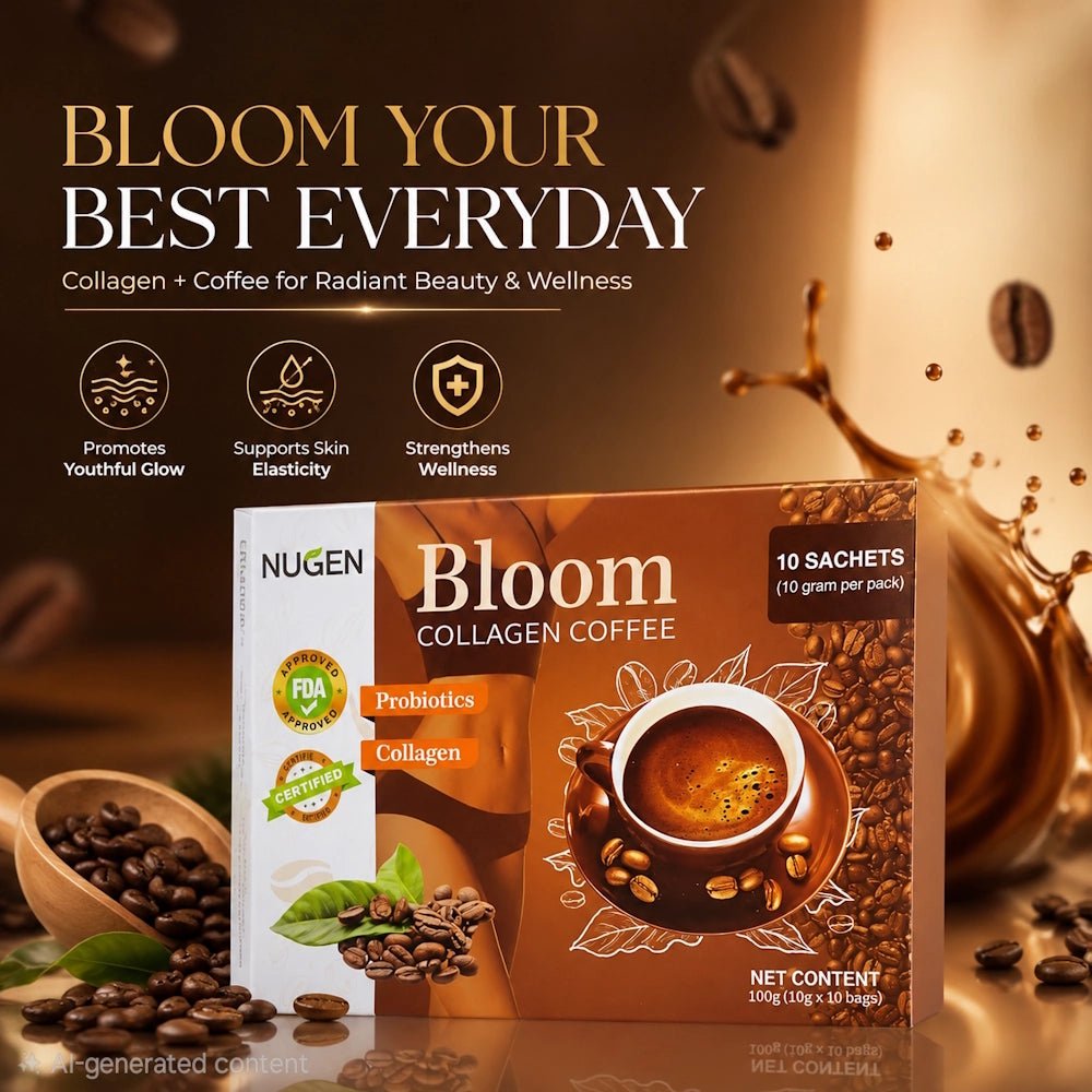 NUGEN Bloom Collagen Coffee - 10 Sachets (10g per pack) - Hamsa